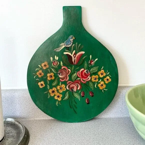 Vintage Folk Art Hand Painted Wall Hanging - Picture 1 of 3